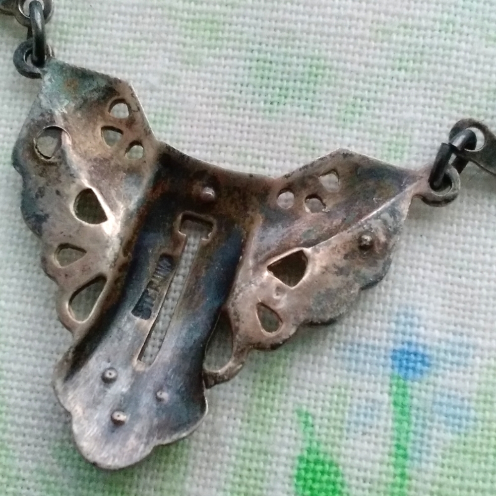 Antique Germany Sterling Silver Marcasite Necklace - Picture 6 of 16